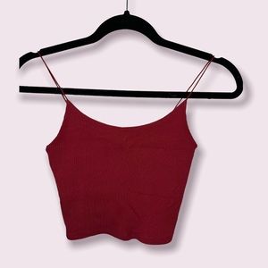 Garage Red Ribbed Tank